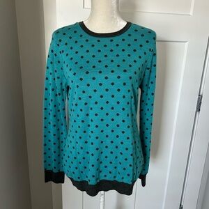 The Limited Blue and Brown Polka Dot Sweater